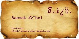 Bacsek Ábel névjegykártya